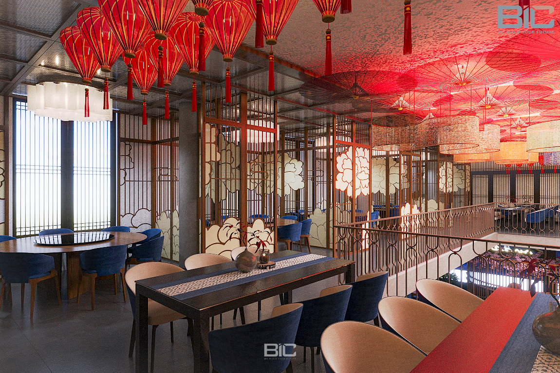 Thiết Kế Nhà Hàng Long Phụng Lầu 2025: Tinh Hoa Kiến Trúc Á Đông