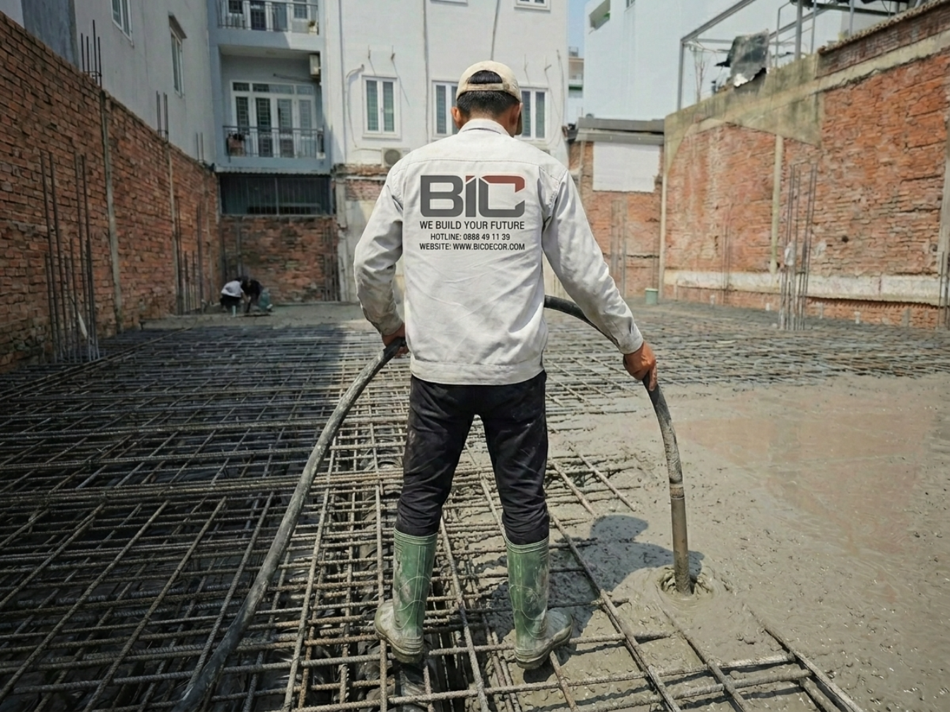5 LƯU Ý THI CÔNG | Đầm Dùi Bê Tông Đúng Kỹ Thuật Tại BIC Decor & Construction